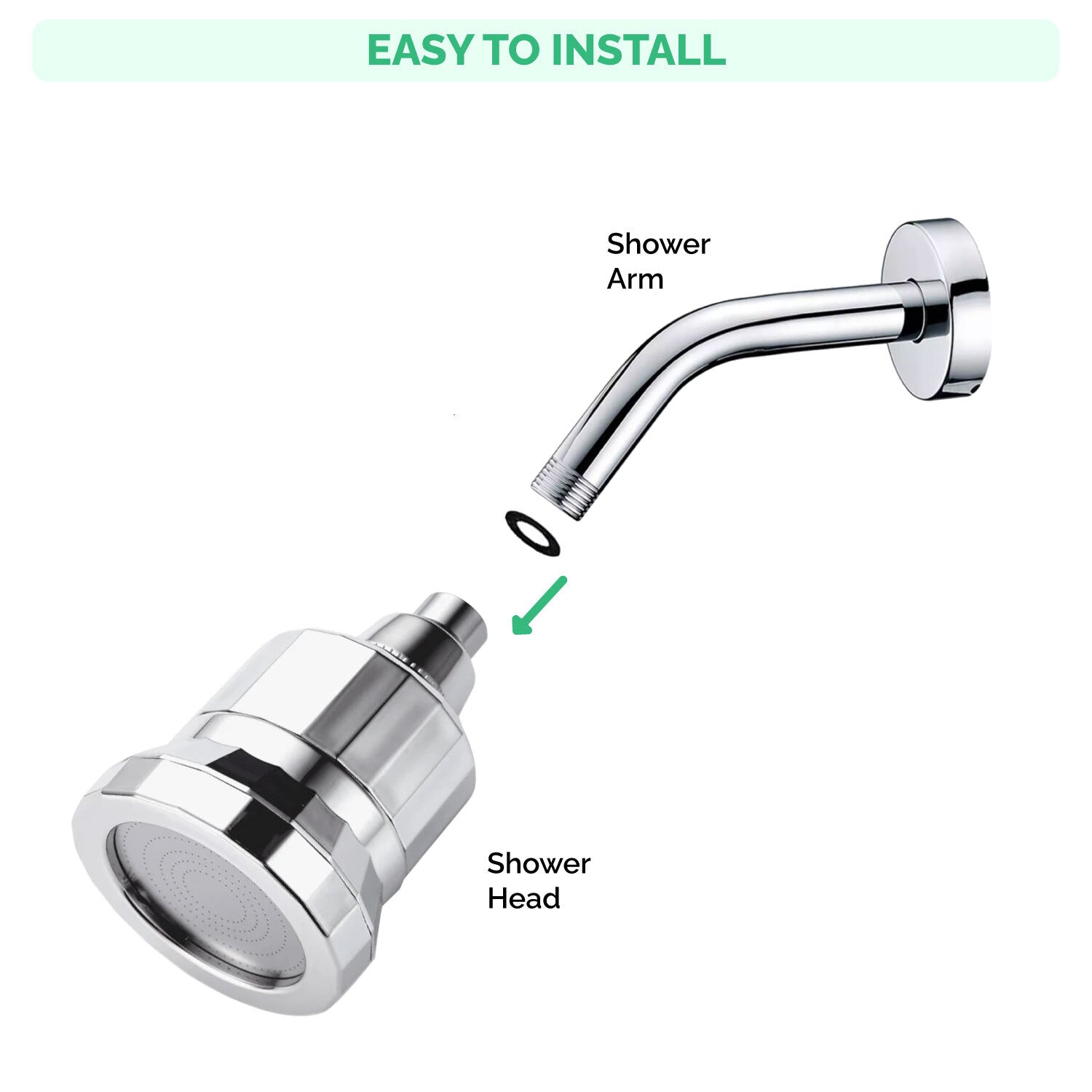 15-Stufen-Filtration EcoLux Wandduschkopf
