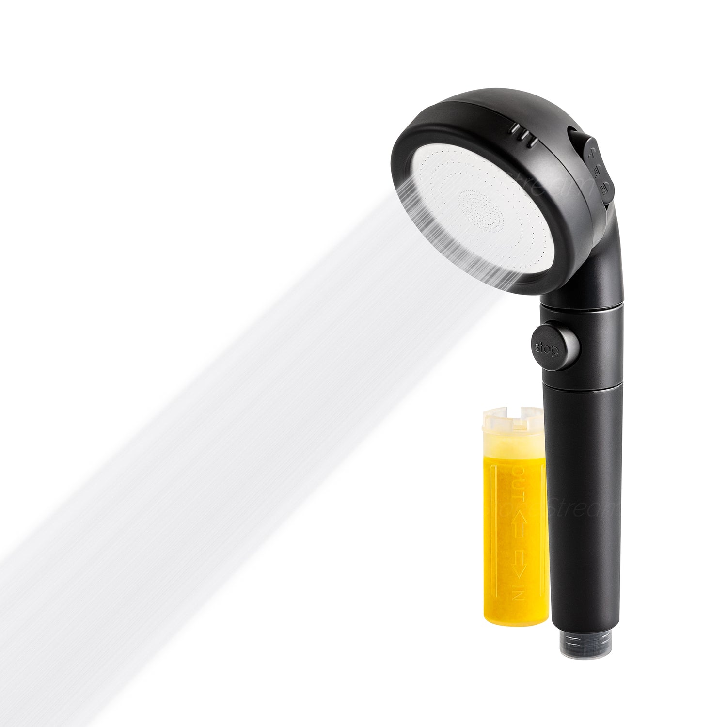 Schwarzer Vitamin-C-Duschkopf