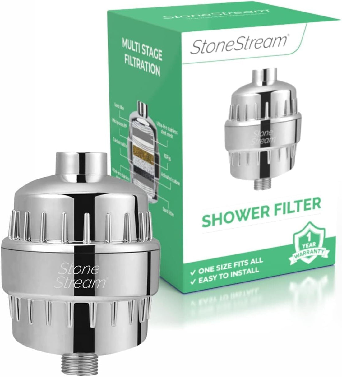 Eco-friendly hard water shower filter system