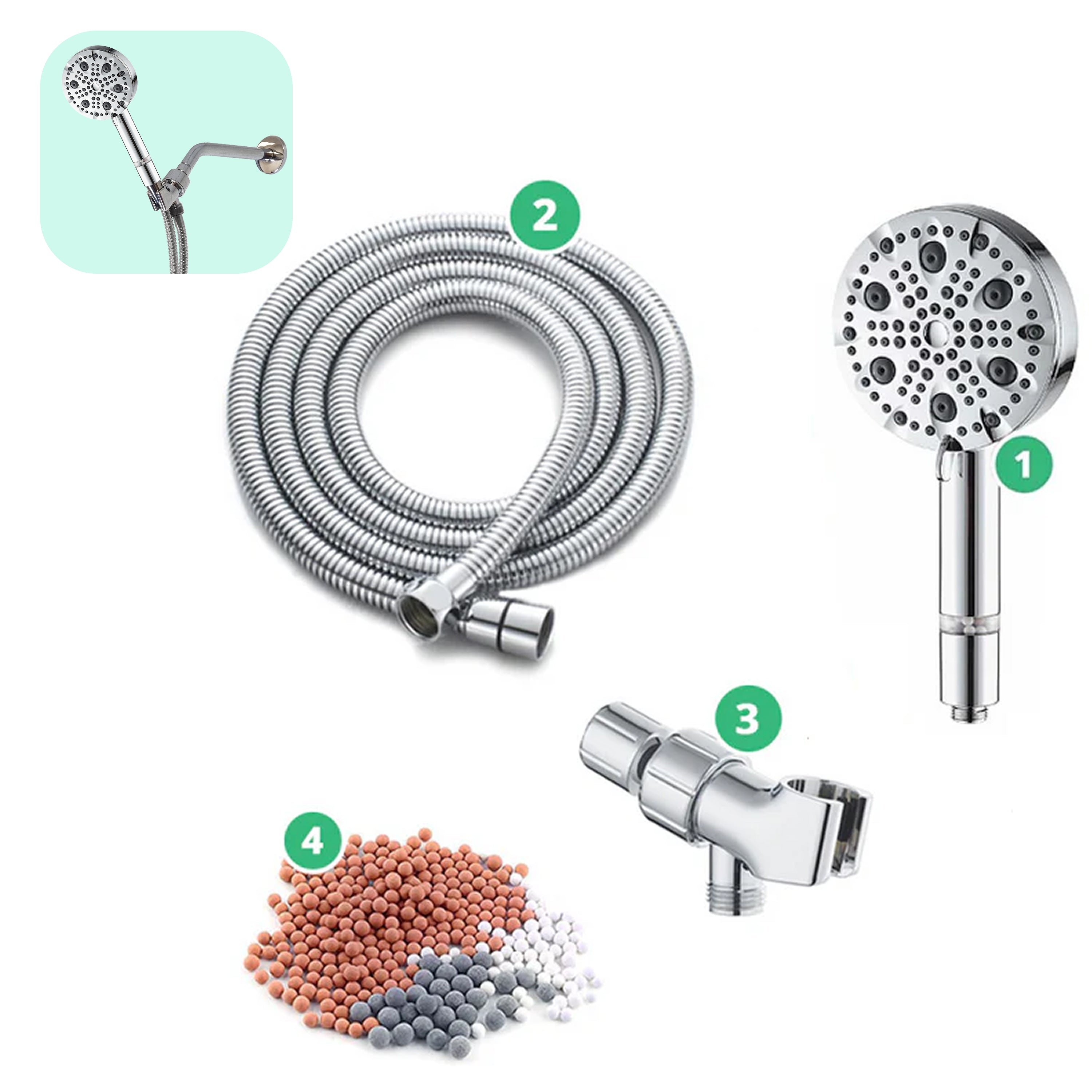 Ecolux 9 Modus Hochdruck Duschkopf (gefiltert)