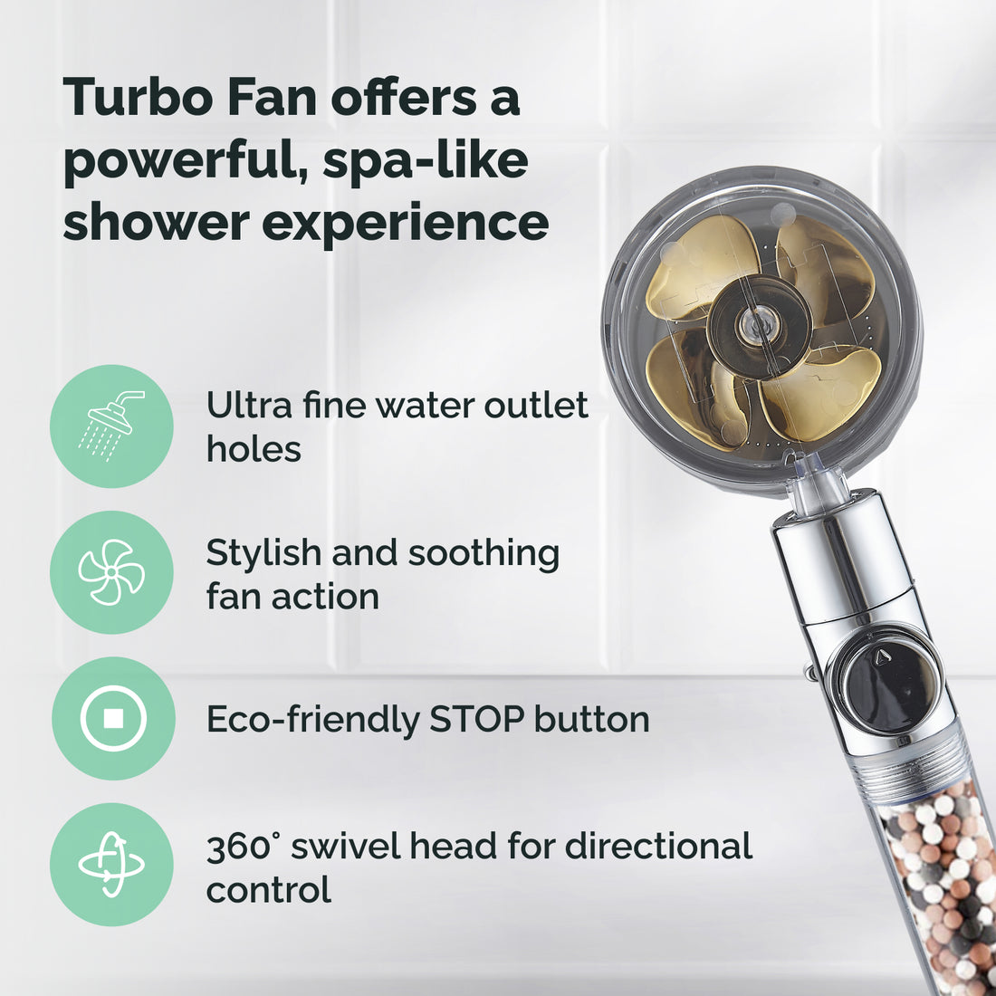 Ecopower Turbo Fan Duschkopf
