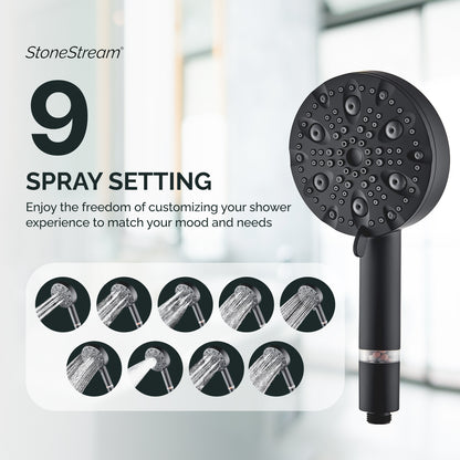 9-Mode Luxury Handheld &amp; Wall Combo Shower Head with Filtration Kit