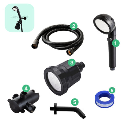 Schwarzer Ecopower Duschkopf