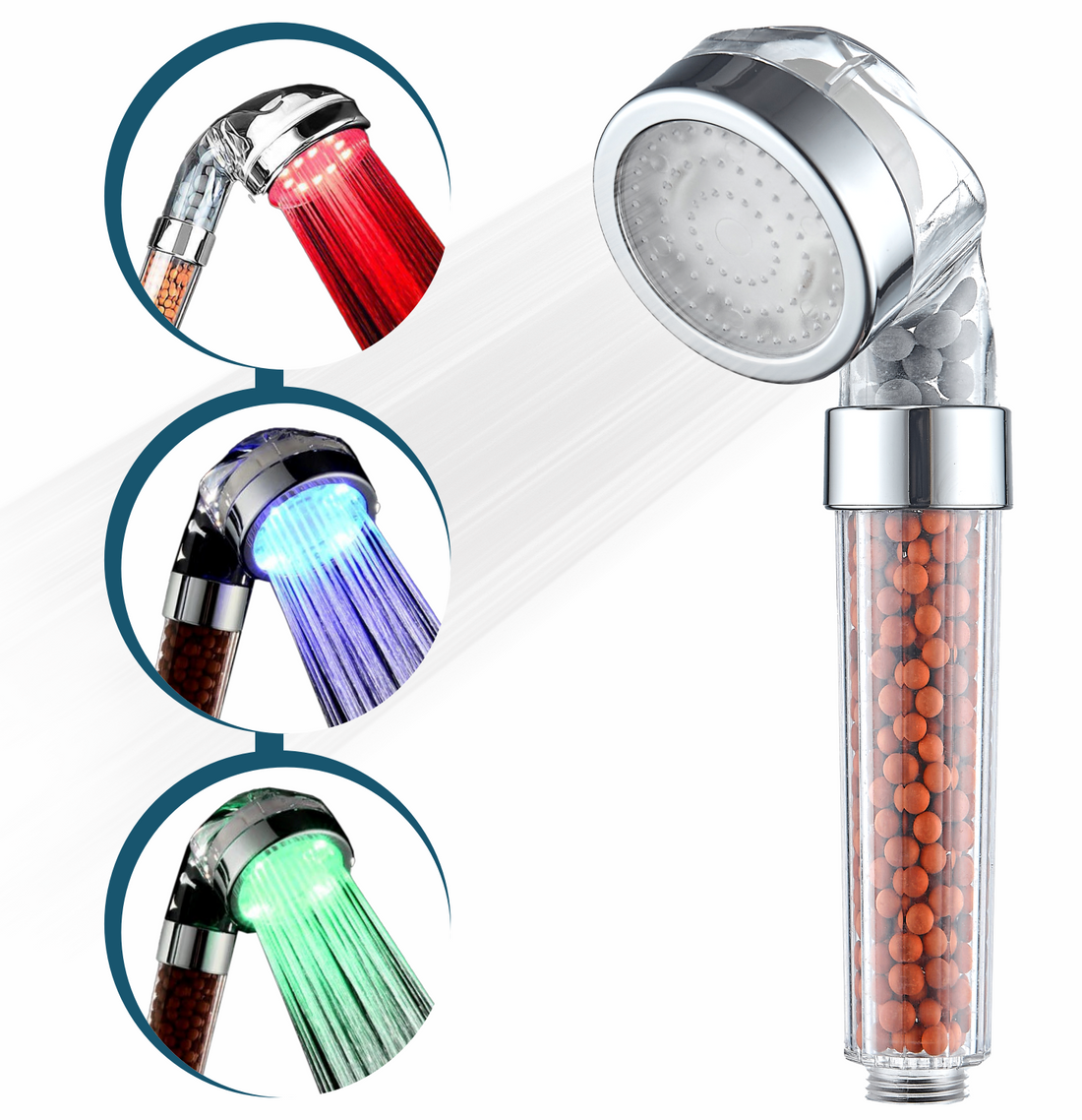 Ionic LED Shower Head, Water-Saving Bathroom Fixture