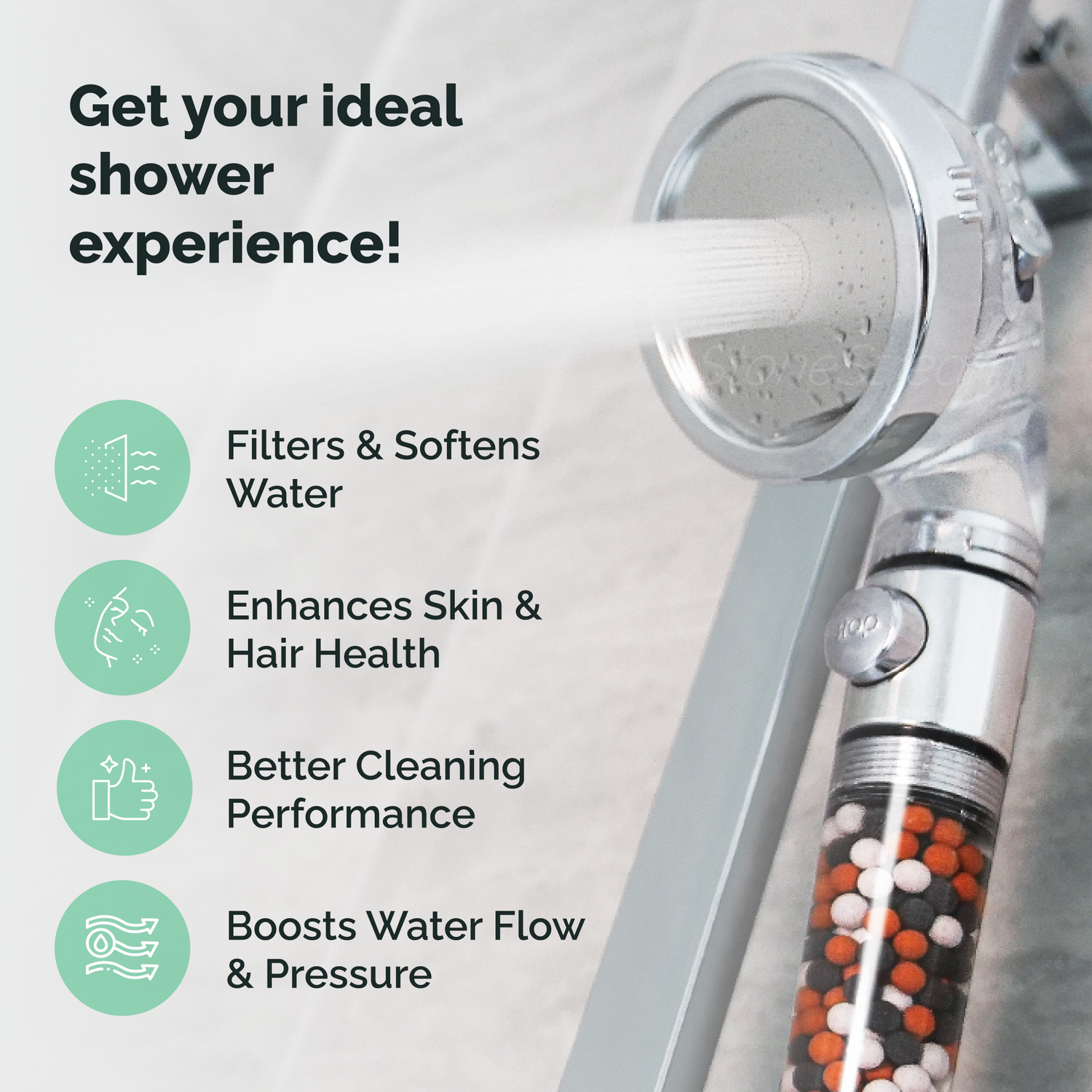 EcoPower Duschkopf mit Filter