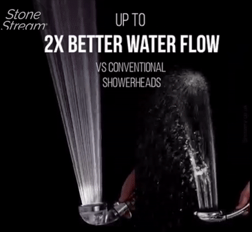 Eco-friendly high-pressure shower head in action