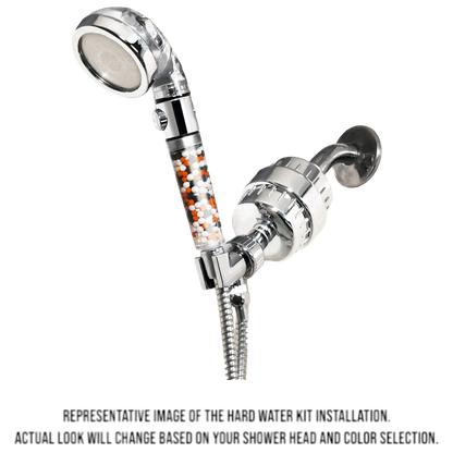 9-Mode Luxury Black Shower Head with Hard Water Filtration Kit