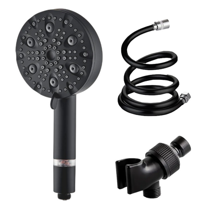 High Pressure Black Shower Head with Hose and Holder